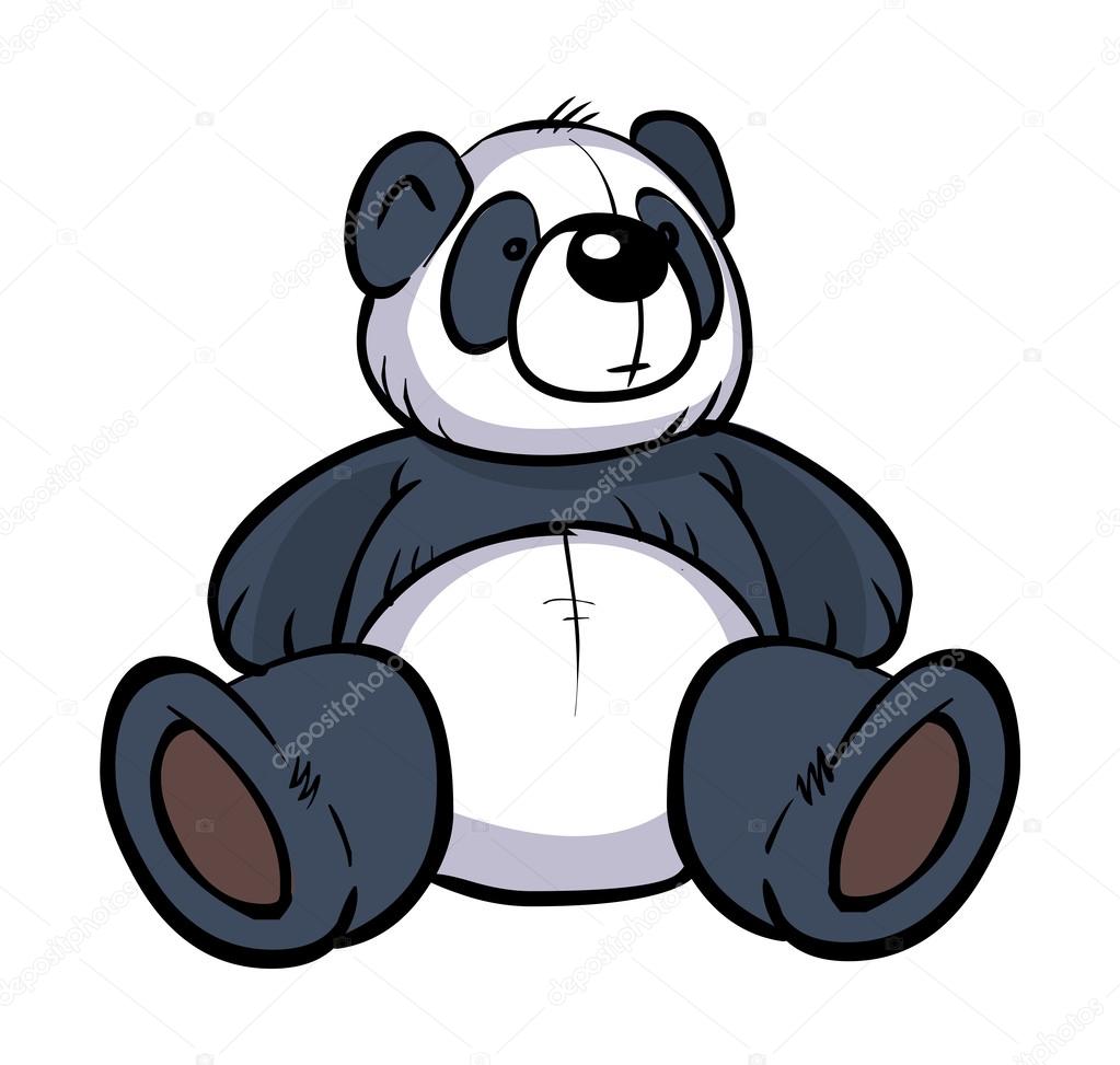 Funny vector cartoon colorfull panda. Vector illustration