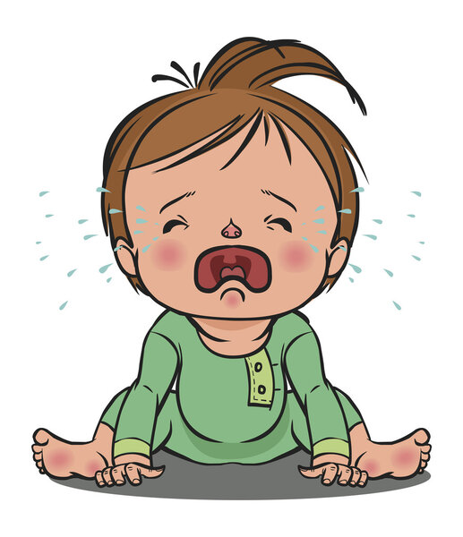 crying baby. vector illustration
