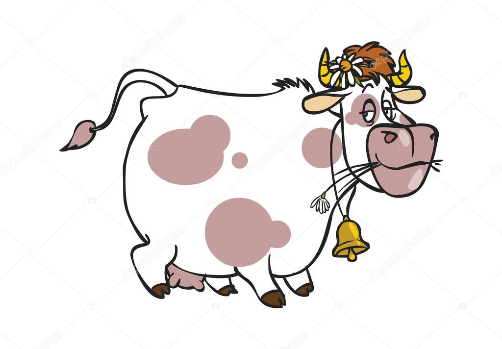 Funny vector cartoon cow