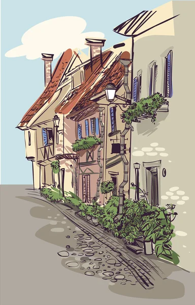 European city house. Vector illustration — Stock Vector