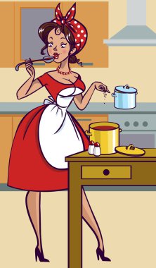 Komik vektör karikatür Derma kız pin-up tarzı içinde TZB izole