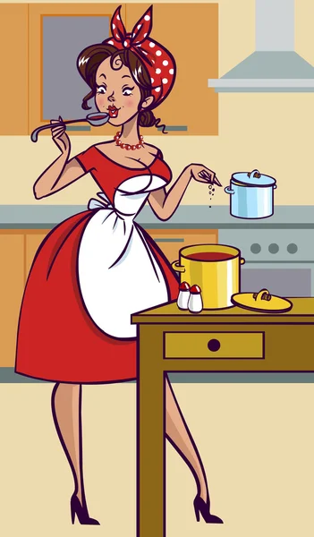 Komik vektör karikatür Derma kız pin-up tarzı içinde TZB izole