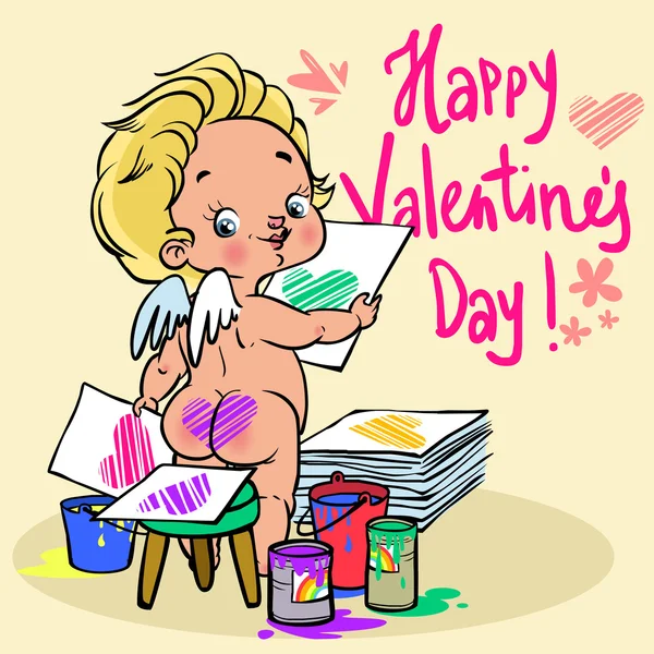 Valentines greeting card. vector illustration — Stock Vector