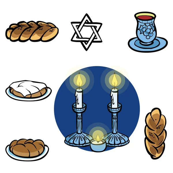Set de iconos Shabbats. Ilustración vectorial Ilustración De Stock