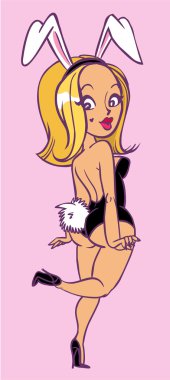 Komik karikatür playgirl. Vektör çizim