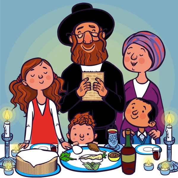 Grappige gelukkig joodse Pesach wenskaart. Vectorillustratie Rechtenvrije Stockvectors