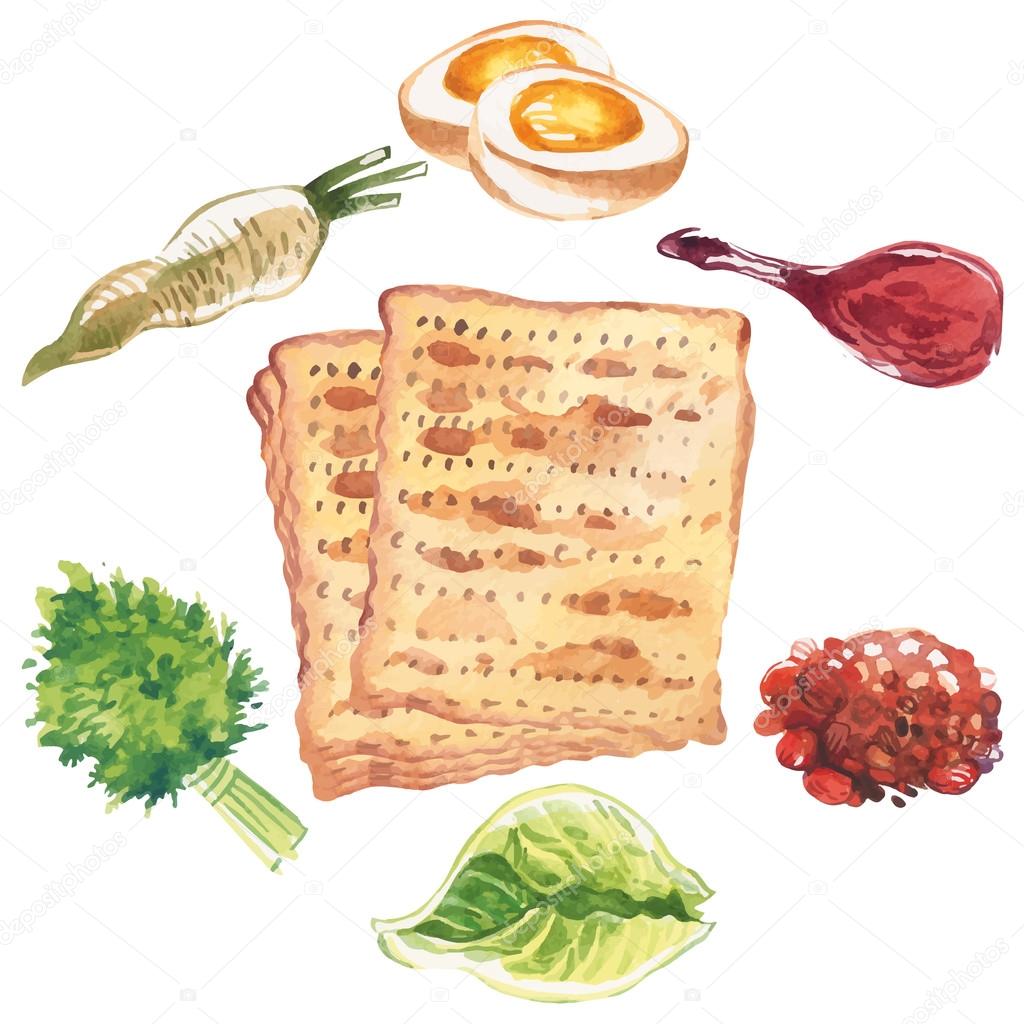 Happy Jewish Passover greeting card. Vector illustration