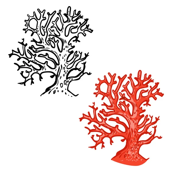 Vector pictogrammenset met koraal — Stockvector