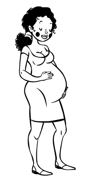 Dessin animé vectoriel drôle Femme enceinte — Image vectorielle