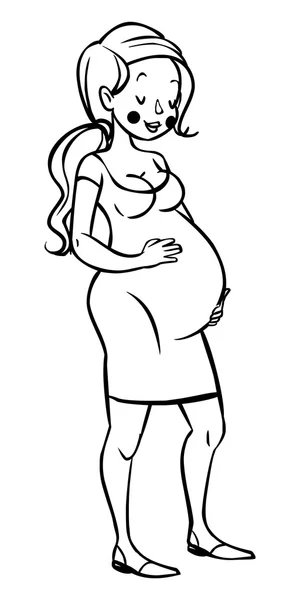 Dessin animé vectoriel drôle Femme enceinte — Image vectorielle