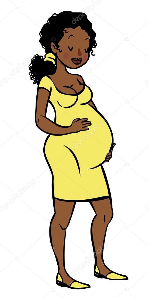 funny vector cartoon Pregnant woman 