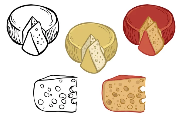 Vector icon set of cheese — Stock Vector