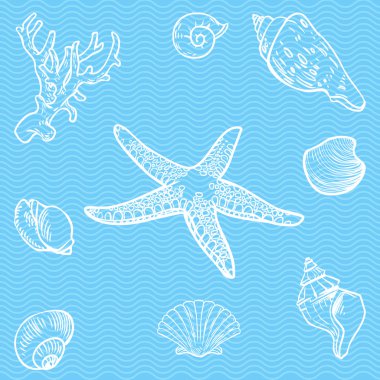 Deniz fauna vektör kümesi