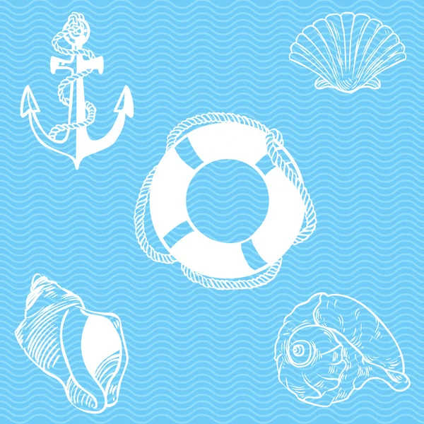 Векторний набір морської фауни — стоковий вектор