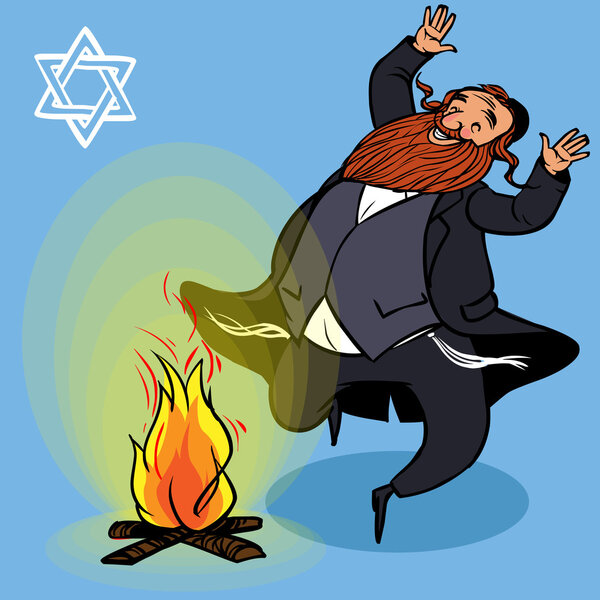 Happy Lag Baomer. Jewish holiday card. vector