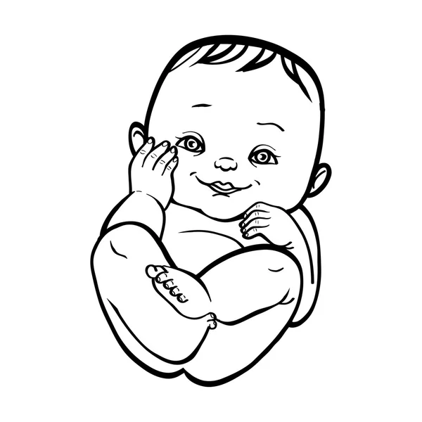 Petit bébé souriant. Illustration vectorielle islated backgr Graphismes Vectoriels