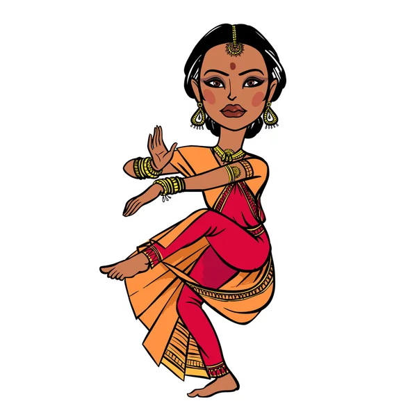 Mujer india. vector ilustración aislado fondo — Archivo Imágenes Vectoriales