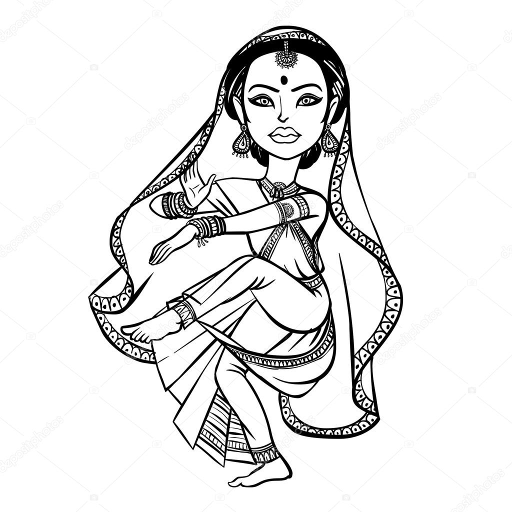 Indian woman. vector illustration isolated background