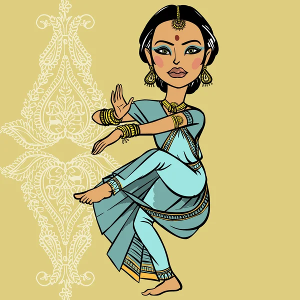 Indian woman. vector illustration — Stock Vector