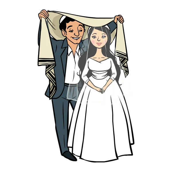 Еврейская иллюстрация newlyweds.vector — стоковый вектор