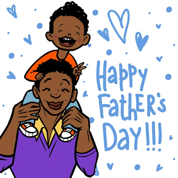 Funny cartoon fathers day card. vector illustration — Stok Vektör