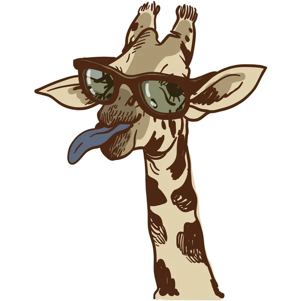 Hand getekende illustratie van giraffe — Stockvector