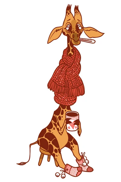 Illustration de dessin animé mignon Girafe — Image vectorielle