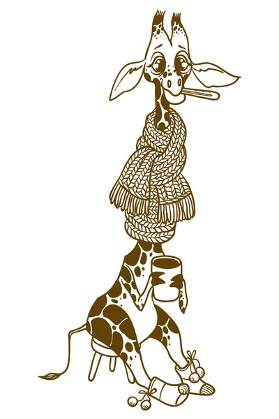 Illustration der niedlichen Giraffe — Stockvektor