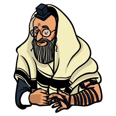 Yahudi adam dua ve tfilin koymak