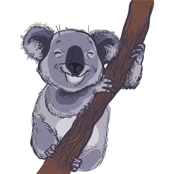 Hand getekende illustratie van schattige koala. vector — Stockvector