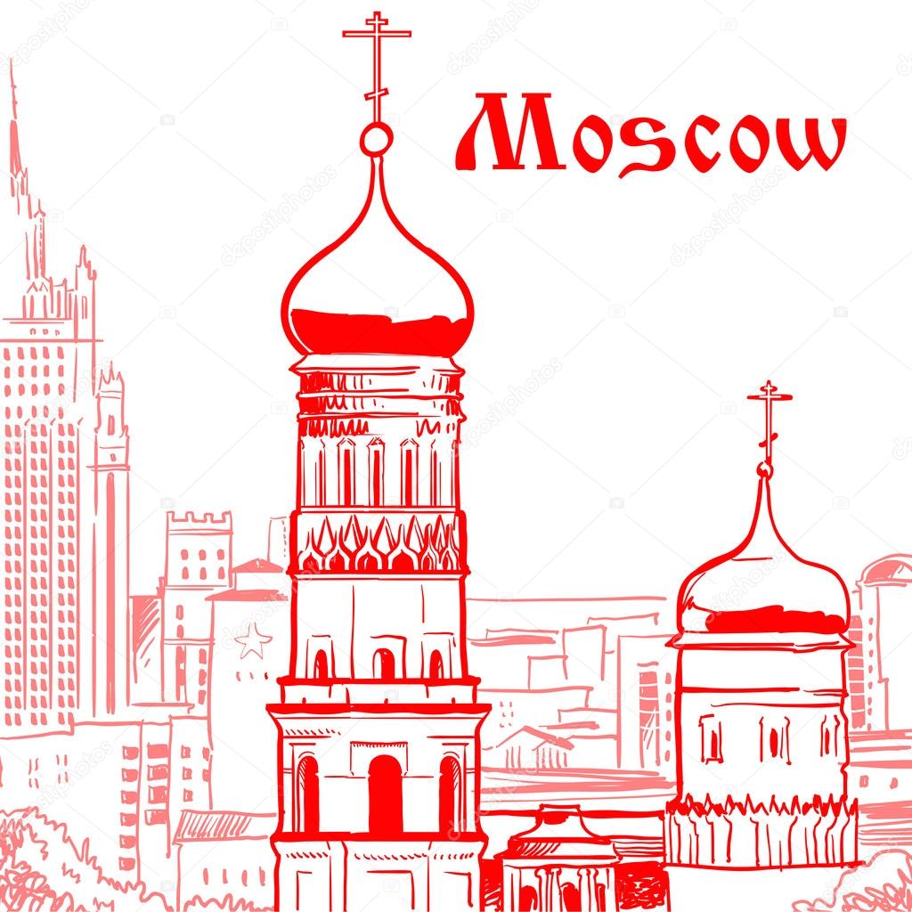 Vector illustration of Moscow. 