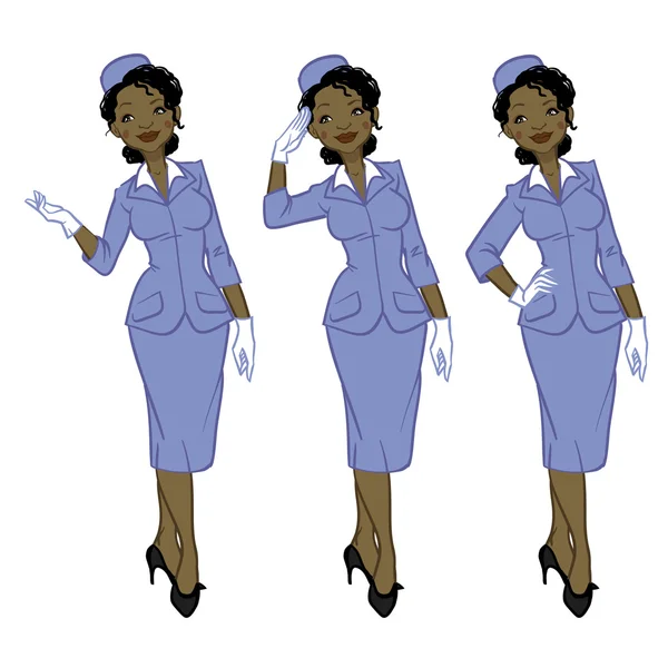 Piękny stewardesa. Kobieta w oficjalnych ubrania — Wektor stockowy