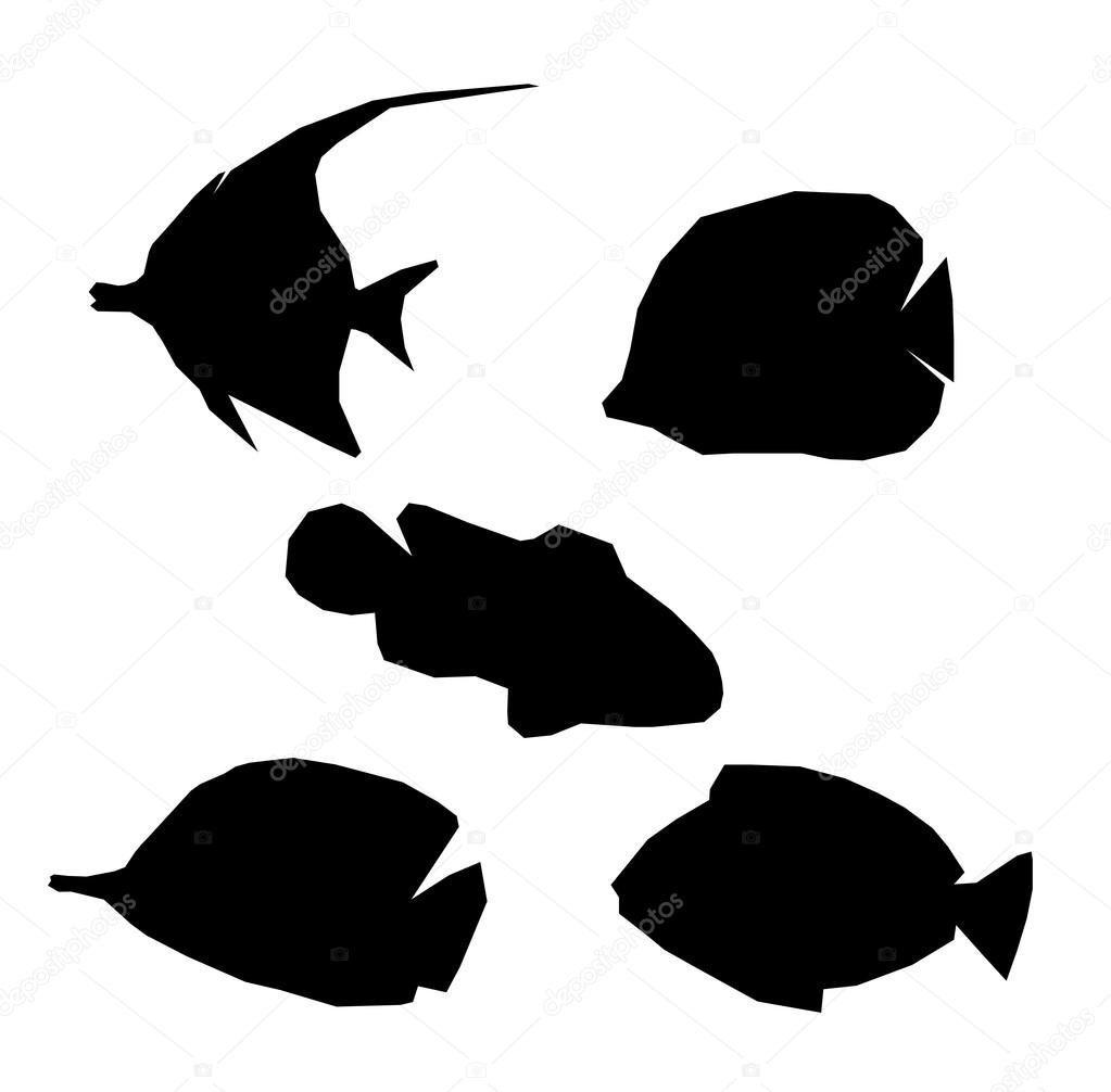 Download Set fish. ocean life. silhouettes — Stock Vector © AlsouSh ...
