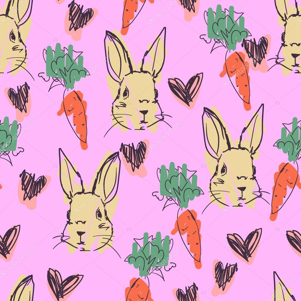 Download Cute Hares Seamless Pattern Vector Image By C Alsoush Vector Stock 97443900