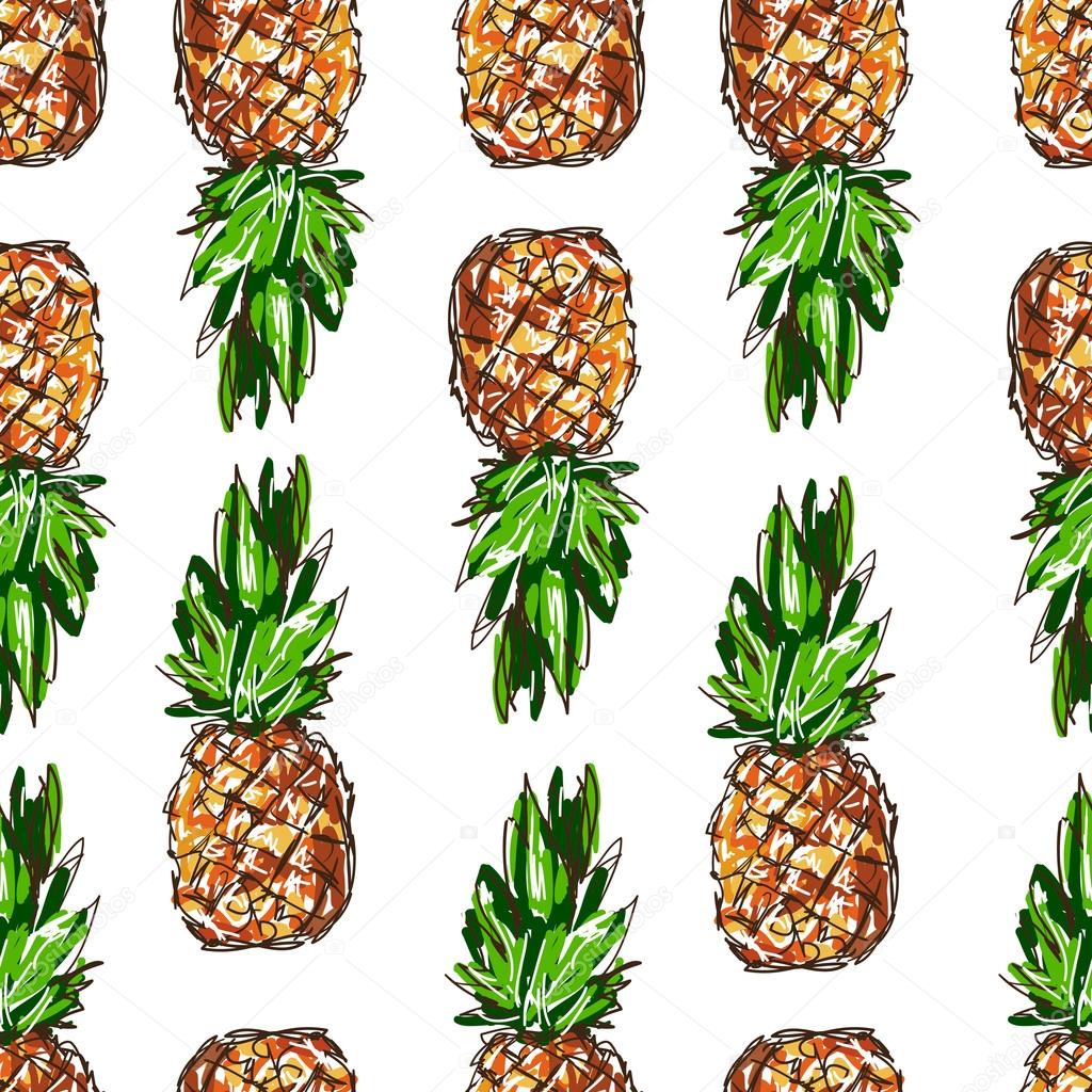Pineapple tropical seamless background — Stock Vector © AlsouSh 97444116