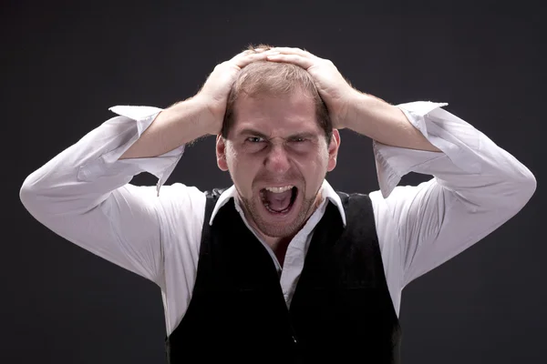 Young angry man screaming — Stock Photo, Image