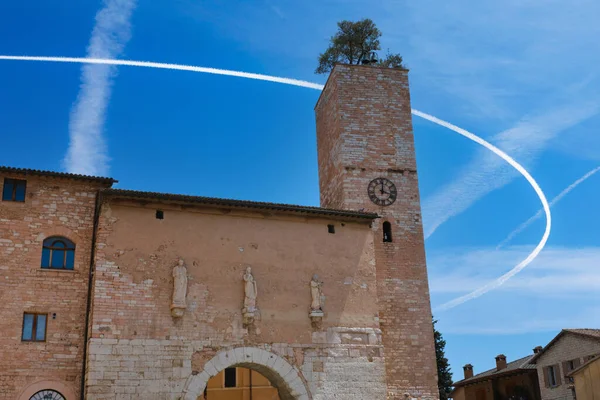 Konzulární Brána Středověkém Městě Spello Umbria — Stock fotografie