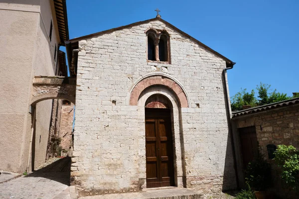 Kyrkan San Martino Den Medeltida Staden Spello Umbrien — Stockfoto