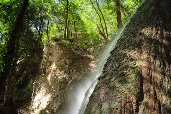 Long Transverse Exposure Central Waterfall Menotre Foligno Umbria — Stock Photo, Image