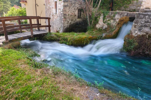 Malé Vodopády Malém Městečku Rasiglia Foligno Umbria — Stock fotografie