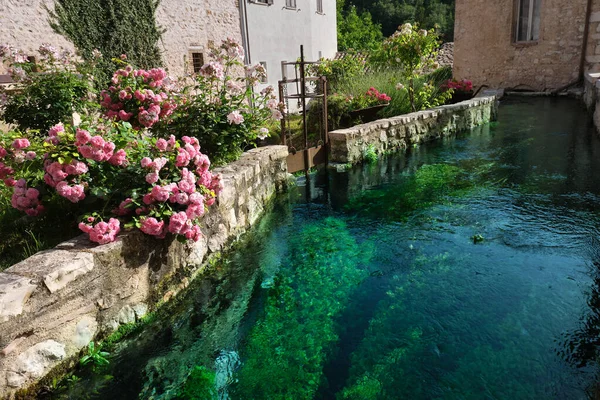 Rasiglia Foligno Umbria Köyündeki Dere — Stok fotoğraf