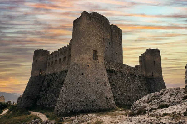 Medieval Castle Rocca Calascio Abruzzo Italy Sunset — Stock Photo, Image