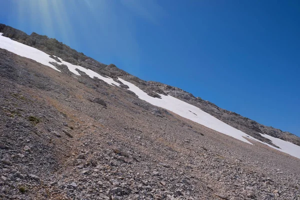 Schneebedeckte Felswand Des Gran Sasso Italia Abruzzo lizenzfreie Stockfotos