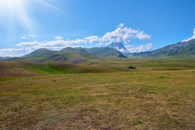 Campo Imperatore Abruzzo 'daki dağ kulübesi.