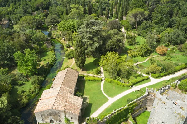 Панорамный Вид Сады Ninfa Стране Cisterna Latina — стоковое фото