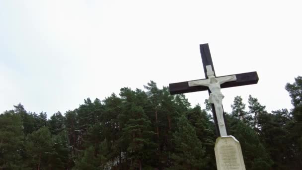 Estatua de Jesucristo en Ucrania video — Vídeo de stock