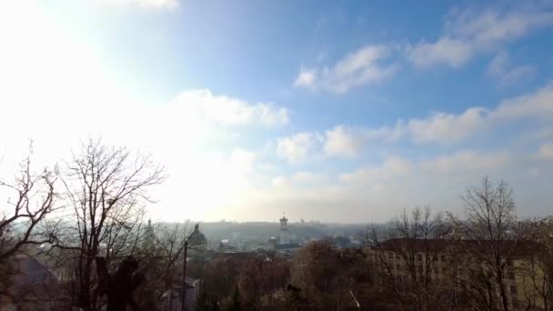 Lviv city. Ukraine. Old european town city — Stock Video