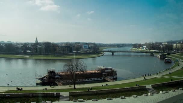 Cracovia Wisla River Timelapse — Vídeos de Stock