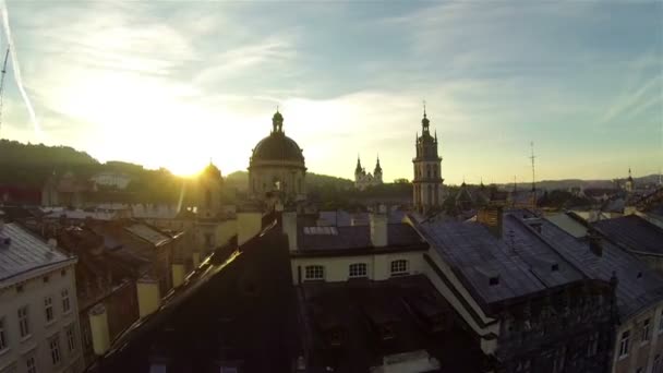 Lviv - luchtfoto — Stockvideo