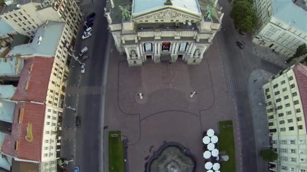 Teatro de Ópera de Lviv - Vista aérea — Vídeos de Stock